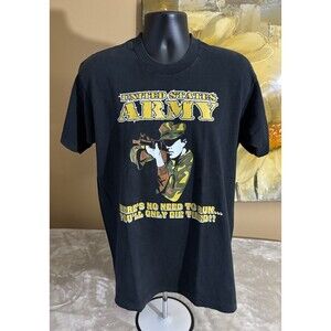 Vintage Fruit Of The Loom United States Army Tee Single Stitch USA Made Size L